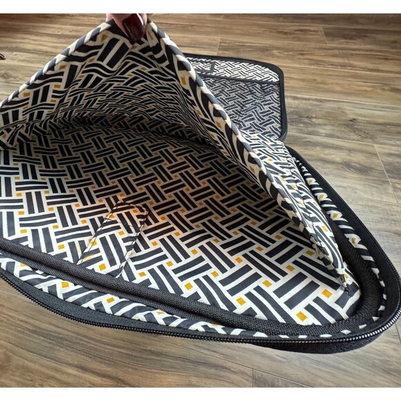 Vera Bradley Rolling Laptop Bag Black Quilted Work Tote Wheeled Carry On Travel - Picture 12 of 15